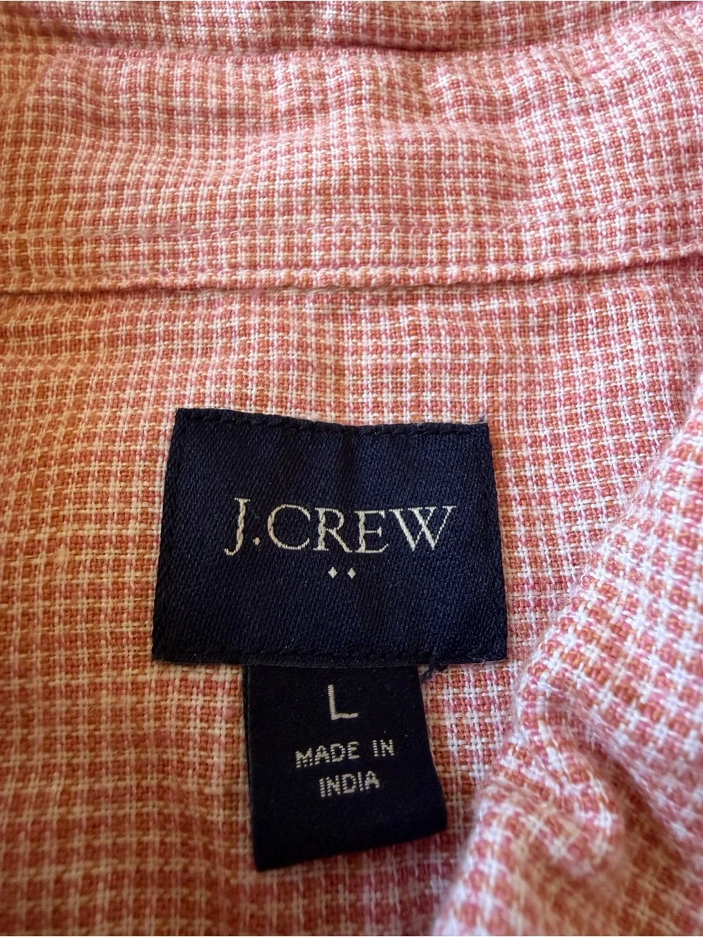 J. Crew linen / cotton blend men’s short sleeve button down shirt large